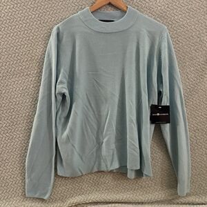 NWT Sag Harbor Women's Blue Knit Pullover Sweater 100% Acrylic Coastal Grandma